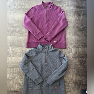 TWO L.L. Bean Women’s Quilted Quarter-Zip Sweater (XL Petite)